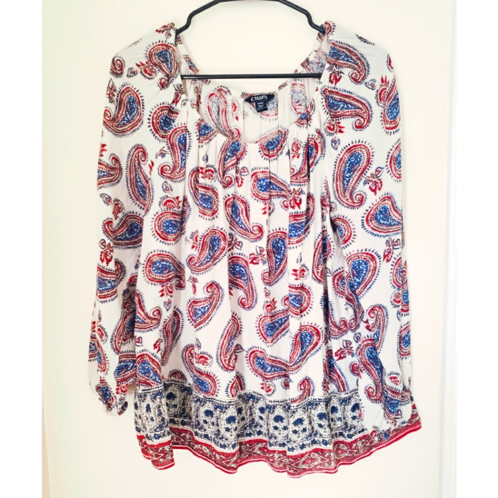Chaps Paisley Print Blouse
